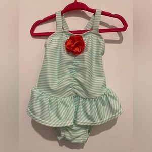Gymboree stripped bathing suit. Size 6-12 months.